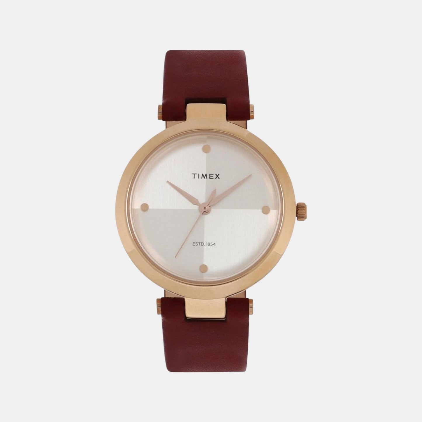 Women Quartz Silver Dial Analog Leather Watch TWEL11818