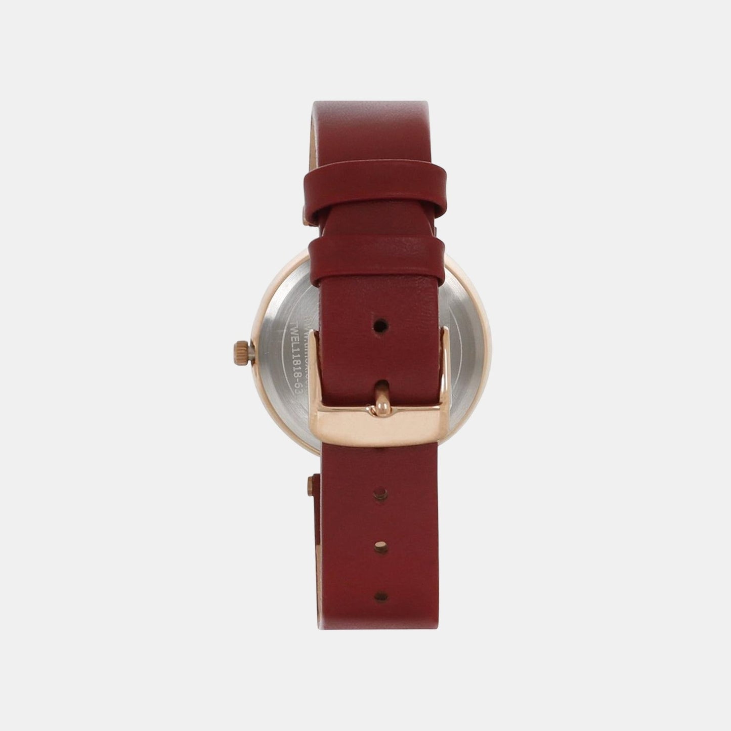 Women Quartz Silver Dial Analog Leather Watch TWEL11818