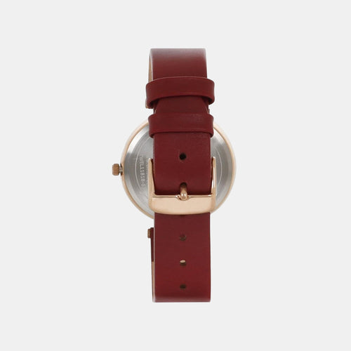 Women Quartz Silver Dial Analog Leather Watch TWEL11818
