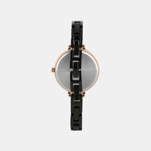 Women Quartz Black Dial Analog Brass Watch TWEL12818