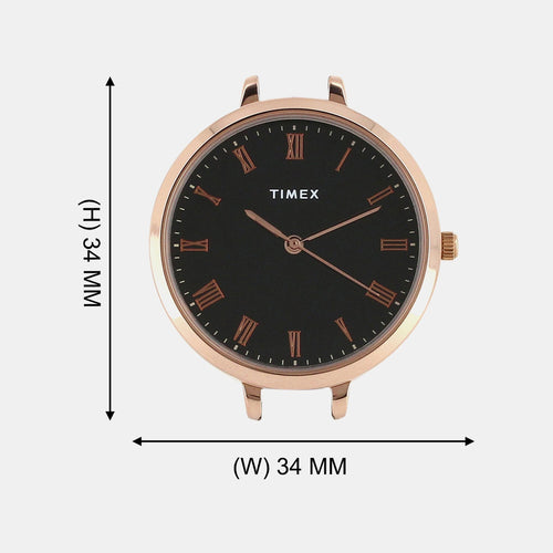 Women Quartz Black Dial Analog Brass Watch TWEL12818