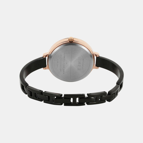 Women Quartz Black Dial Analog Brass Watch TWEL12818