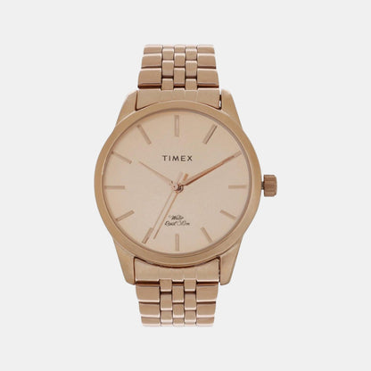 Women Quartz Rose Gold Dial Analog Stainless Steel Watch TWEL13102