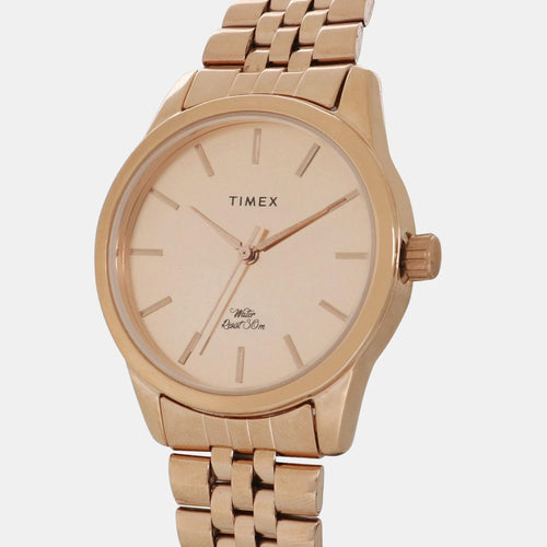 Women Quartz Rose Gold Dial Analog Stainless Steel Watch TWEL13102