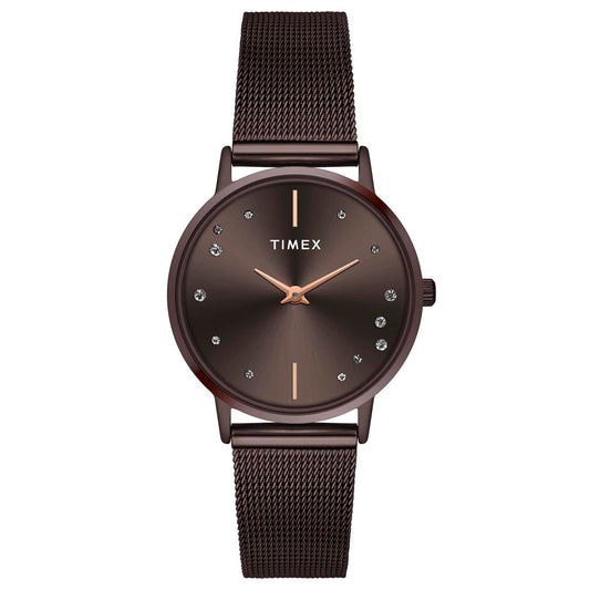 TIMEX Women Brown Round Dial Analog Watch - TWEL15619