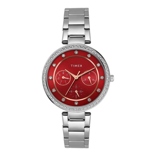 TIMEX Women Red Round Dial Analog Watch - TWEL18704