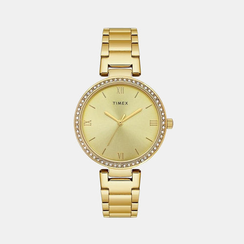 Trendline Women Quartz Champagne Dial Analog Stainless Steel Watch TWEL18712