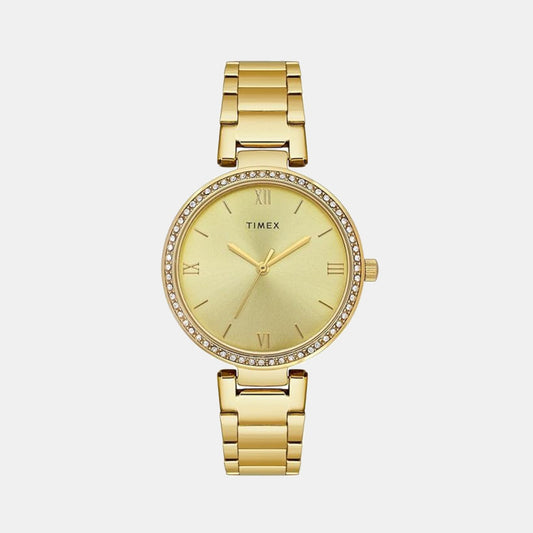 Trendline Women Quartz Champagne Dial Analog Stainless Steel Watch TWEL18712