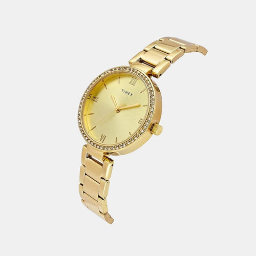 Trendline Women Quartz Champagne Dial Analog Stainless Steel Watch TWEL18712