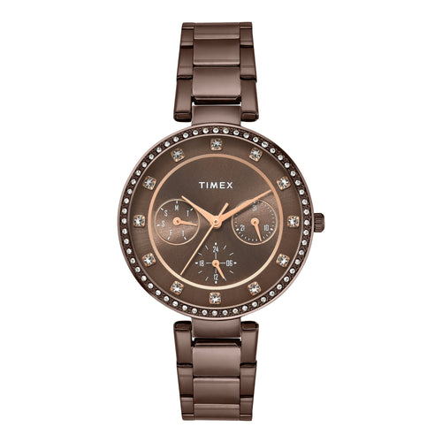 TIMEX Brown Round Dial Analog Womens watches - TWEL18722