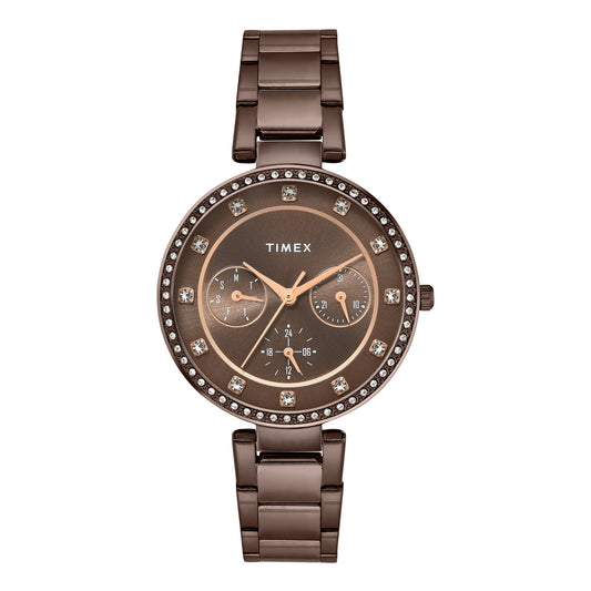 TIMEX Brown Round Dial Analog Womens watches - TWEL18722