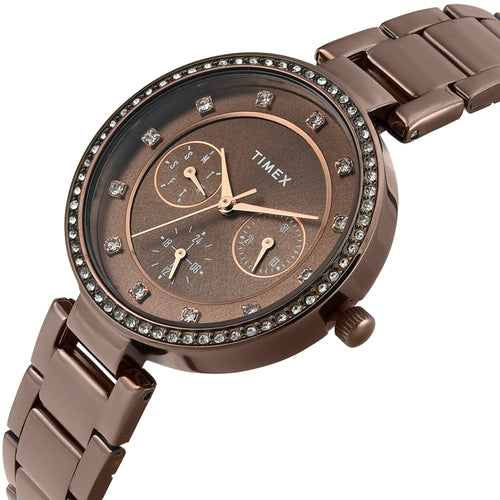 TIMEX Brown Round Dial Analog Womens watches - TWEL18722
