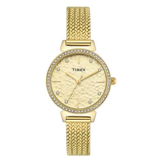 Timex Trendline Round 32mm Champagne Dial Analog Women Watch - TWEL22303