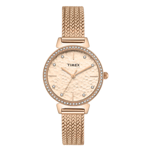 Timex Trendline Round 32mm Rose Gold Dial Analog Women Watch - TWEL22304