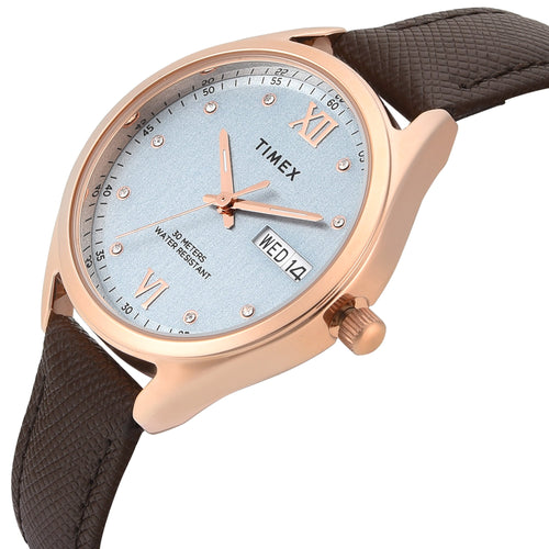 Timex Trendline Round 34mm Blue Dial Analog Women Watch - TWEL26804