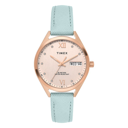 Timex Trendline Round 34mm Rose Gold Dial Analog Women Watch - TWEL26805