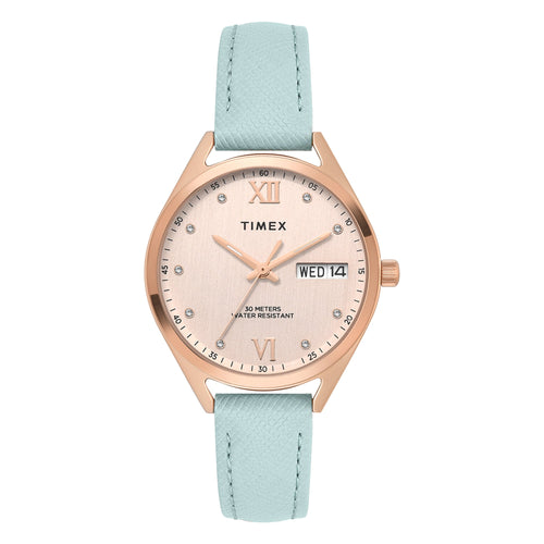 Timex Trendline Round 34mm Rose Gold Dial Analog Women Watch - TWEL26805