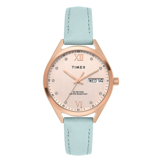 Timex Trendline Round 34mm Rose Gold Dial Analog Women Watch - TWEL26805
