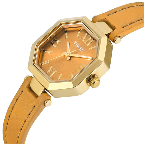 Timex Trendline Octagonal 26mm Yellow Dial Analog Women Watch - TWEL26900