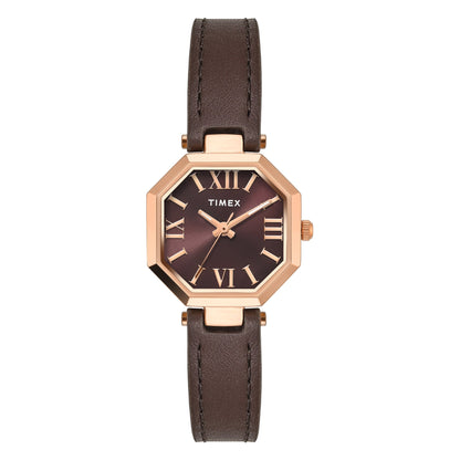 Timex Trendline Octagonal 26mm Brown Dial Analog Women Watch - TWEL26901