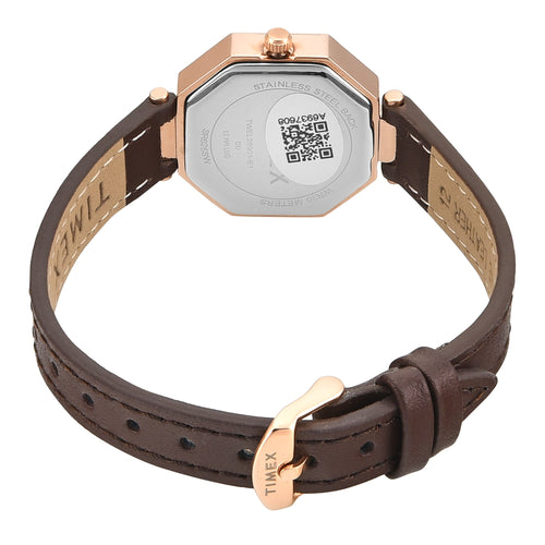 Timex Trendline Octagonal 26mm Brown Dial Analog Women Watch - TWEL26901