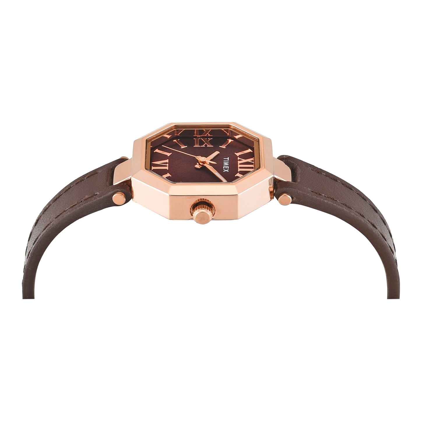 Timex Trendline Octagonal 26mm Brown Dial Analog Women Watch - TWEL26901
