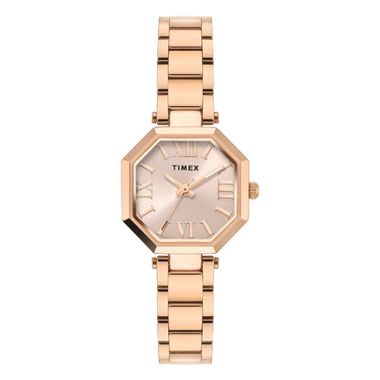 Timex Trendline Octagonal 26mm Rose Gold Dial Analog Women Watch - TWEL26903