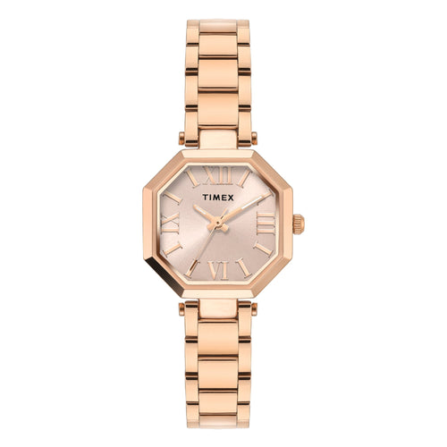 Timex Trendline Octagonal 26mm Rose Gold Dial Analog Women Watch - TWEL26903