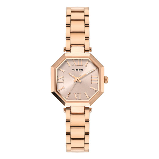Timex Trendline Octagonal 26mm Rose Gold Dial Analog Women Watch - TWEL26903