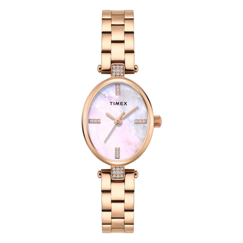 Timex Oval 23mm White Dial Analog Women Watch - TWEL27200