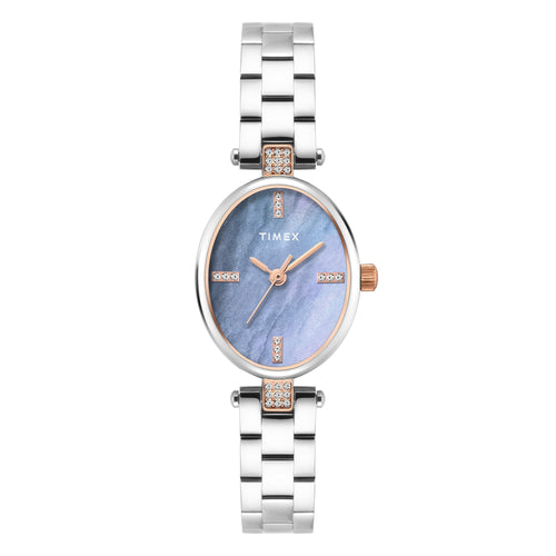 Timex Oval 23mm Aqua Dial Analog Women Watch - TWEL27201