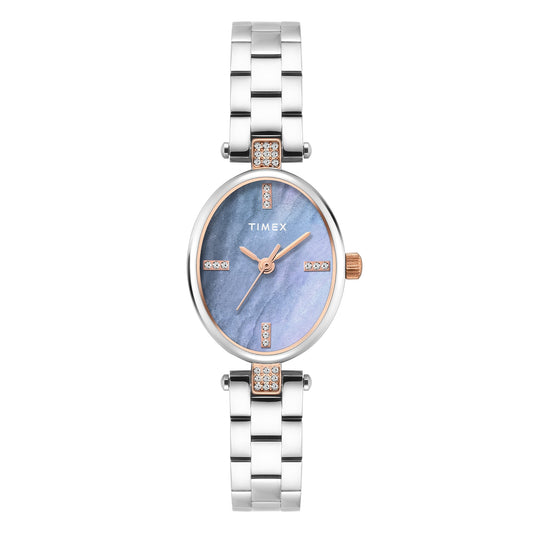 Timex Oval 23mm Aqua Dial Analog Women Watch - TWEL27201