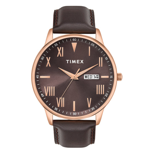 Timex Trendline Round 43mm Brown Dial Analog Men Watch - TWTG12114