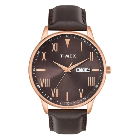 Timex Trendline Round 43mm Brown Dial Analog Men Watch - TWTG12114