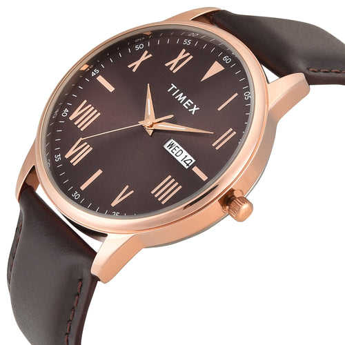 Timex Trendline Round 43mm Brown Dial Analog Men Watch - TWTG12114