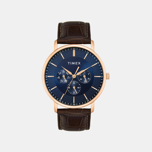 Trendline Men Quartz Dial Multi-Function Leather Watch TWTG12804