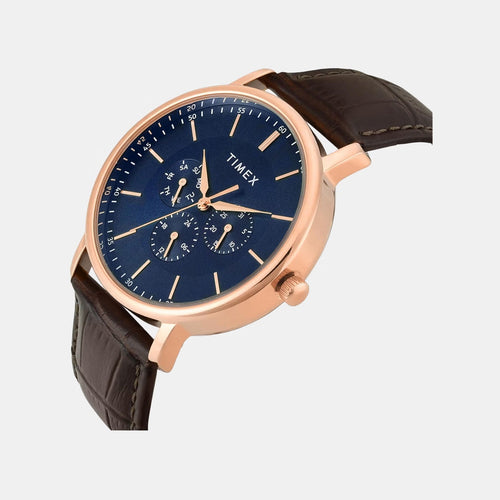 Trendline Men Quartz Dial Multi-Function Leather Watch TWTG12804