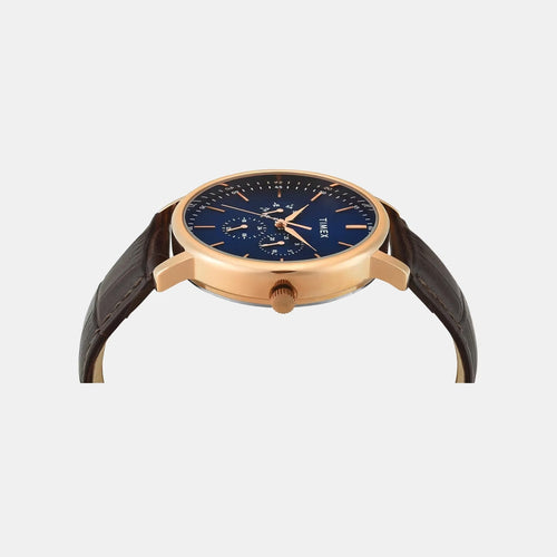 Trendline Men Quartz Dial Multi-Function Leather Watch TWTG12804