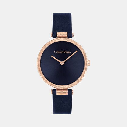 Gleam Women Quartz Blue Dial Analog Leather Watch 25100041