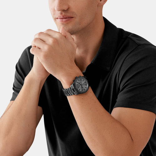 Lexington Men Quartz Black Dial Chronograph Stainless Steel Watch MK9154