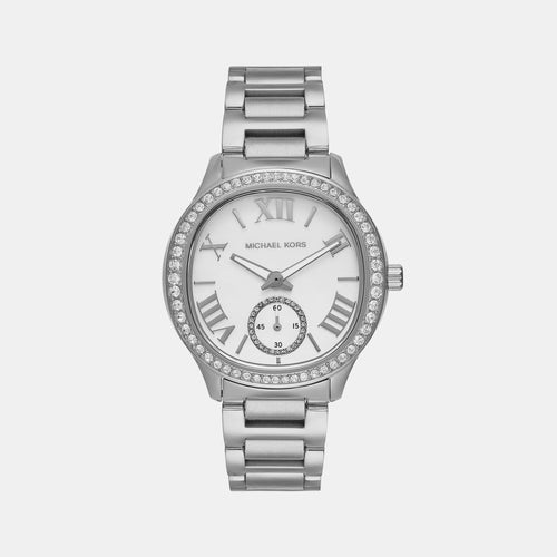 Sage Women Quartz White Dial Analog Stainless Steel Watch MK4807