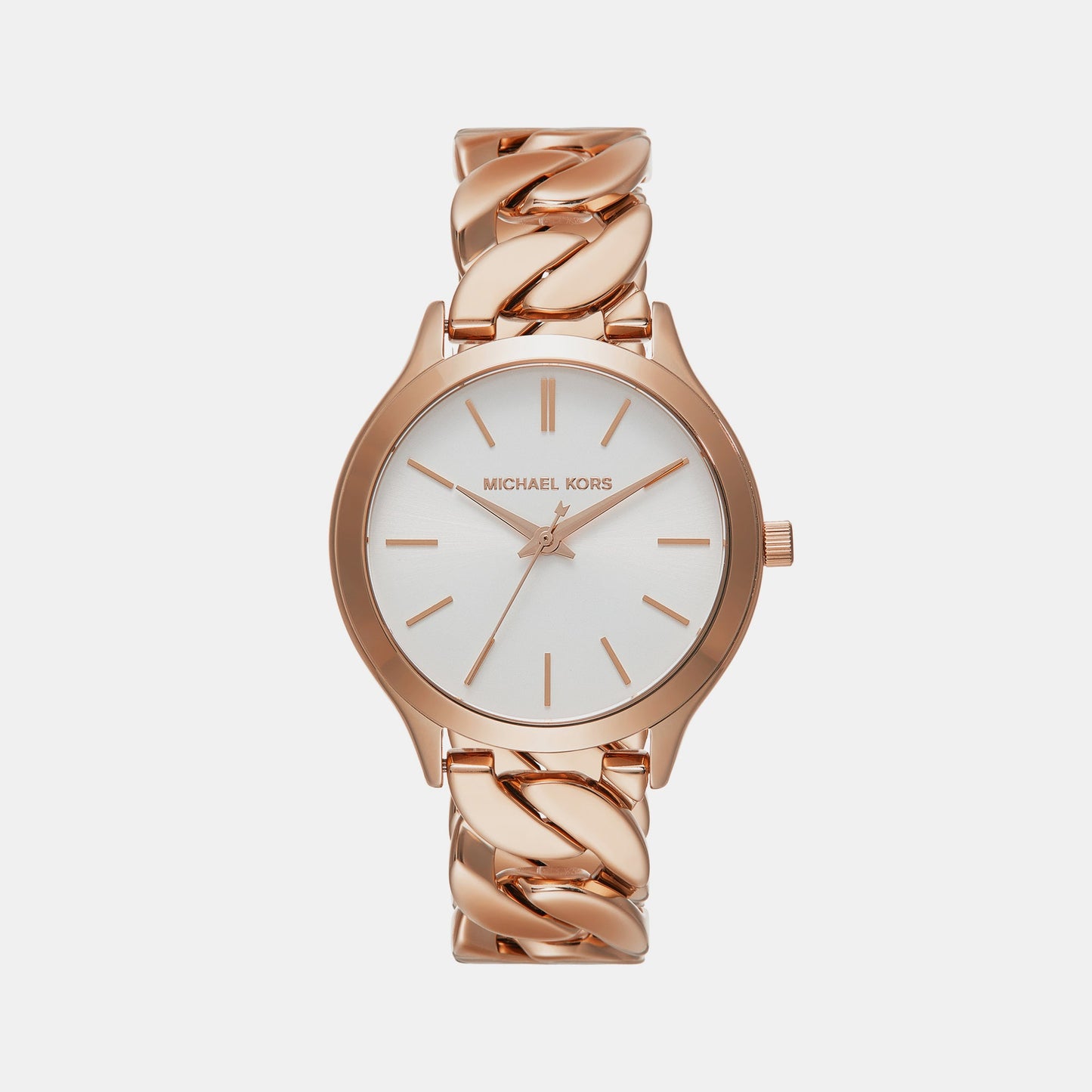 Runway Women Quartz White Dial Analog Stainless Steel Watch MK7473