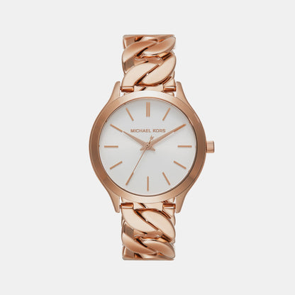 Runway Women Quartz White Dial Analog Stainless Steel Watch MK7473