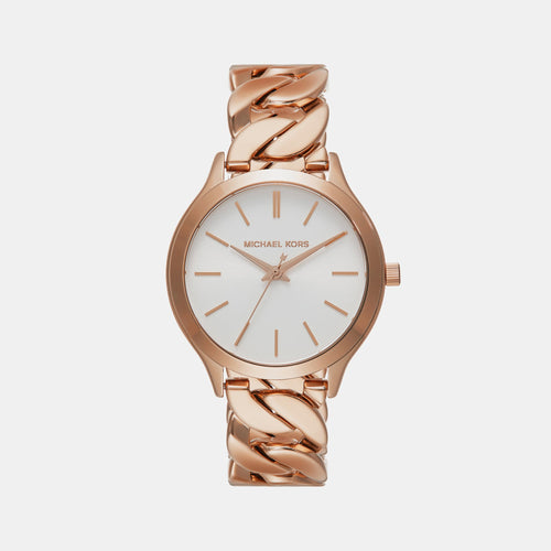 Runway Women Quartz White Dial Analog Stainless Steel Watch MK7473