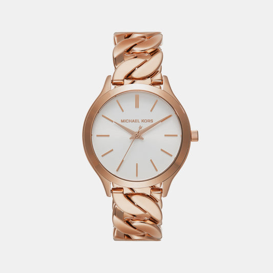 Runway Women Quartz White Dial Analog Stainless Steel Watch MK7473
