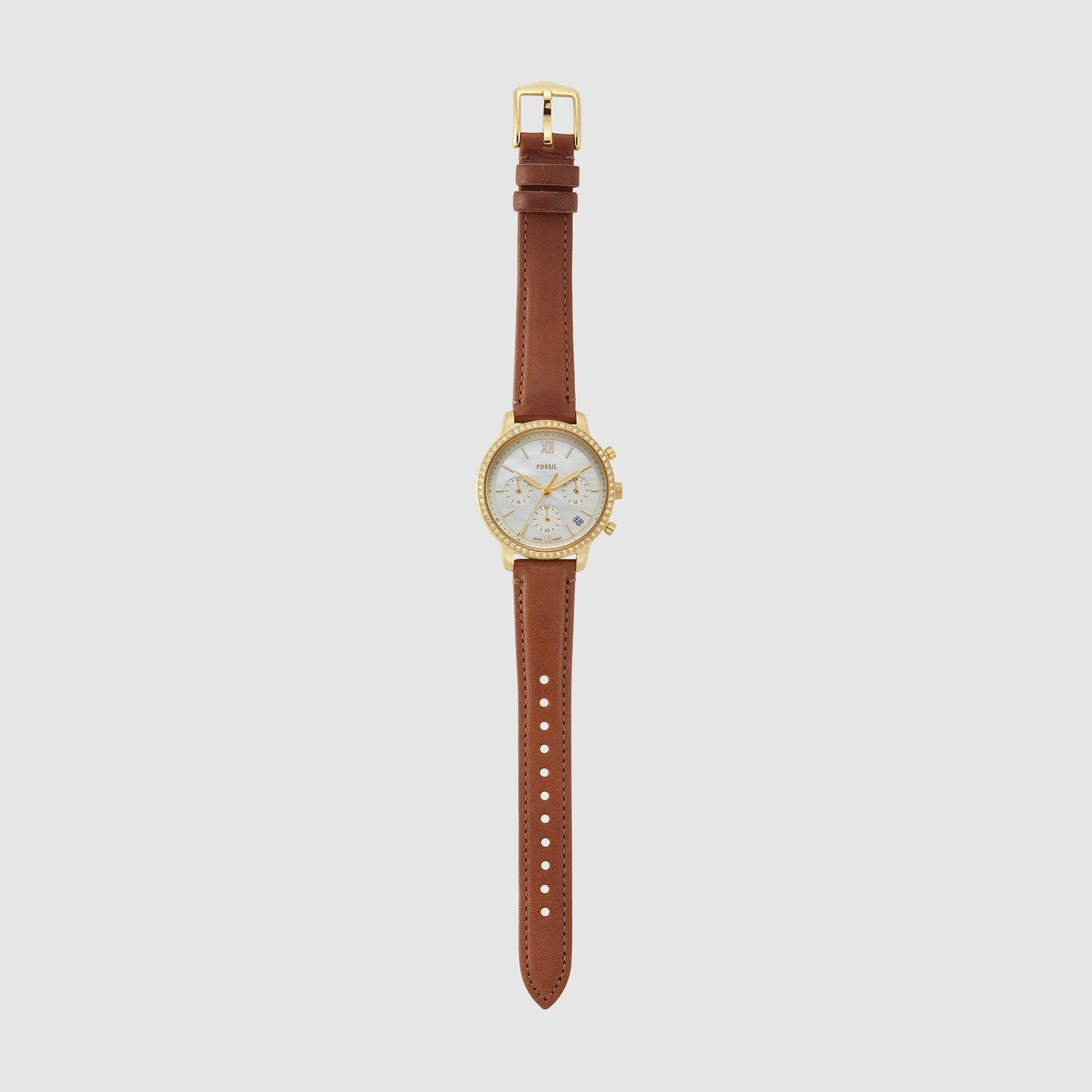 Neutra Women Quartz Mother Of Pearl Dial Chronograph Leather Watch ES5278