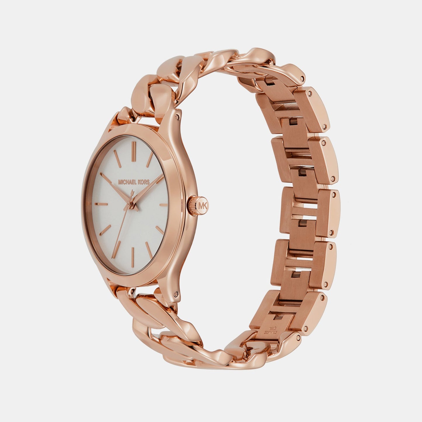 Runway Women Quartz White Dial Analog Stainless Steel Watch MK7473