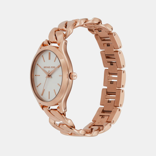 Runway Women Quartz White Dial Analog Stainless Steel Watch MK7473