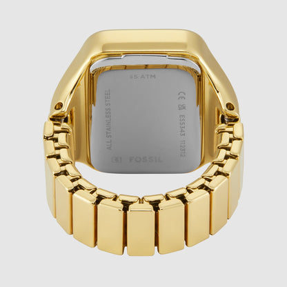 Raquel Watch Ring Women Quartz Gold Dial Analog Stainless Steel Watch ES5343