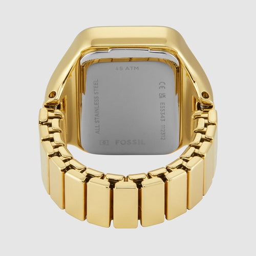 Raquel Watch Ring Women Quartz Gold Dial Analog Stainless Steel Watch ES5343